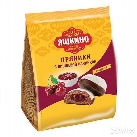 Пряники Яшкино с вишнёвой начинкой 350 г