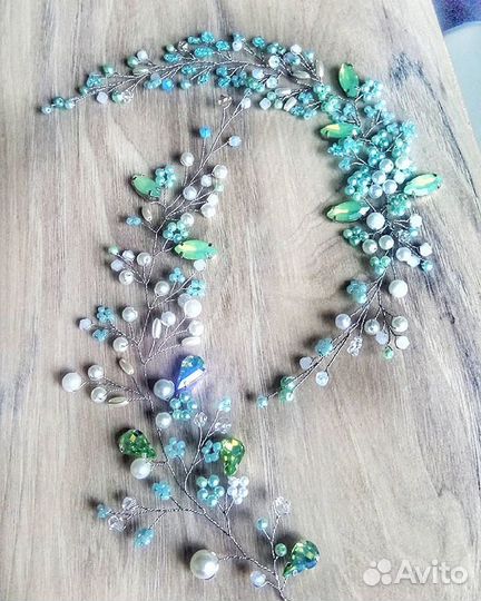 Веточка в прическу,украшения ручной работы