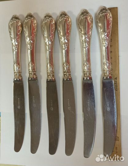 Большие столовые ножи зиш, мельхиор