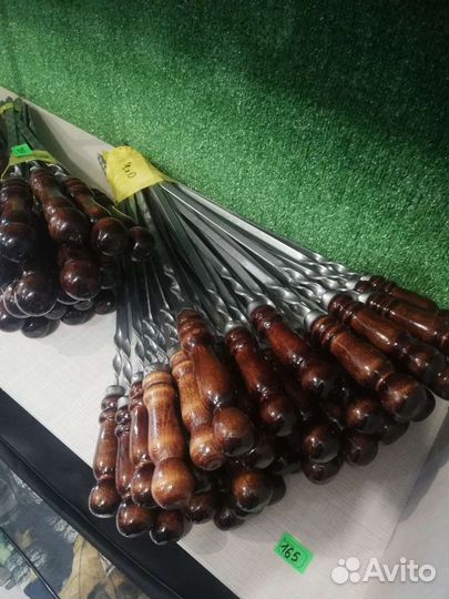 Шампур нержавейка с деревянной ручкой