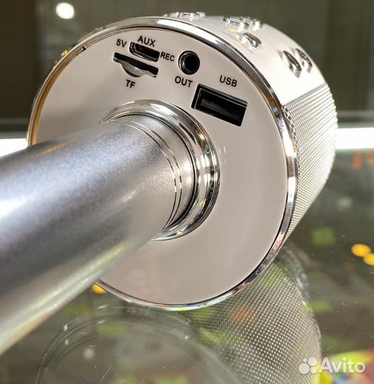 Беспроводной караоке-микрофон WS-858 (серебристый)