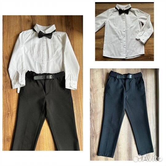 Костюм, рубашка и брюки для мальчика h&m р.122