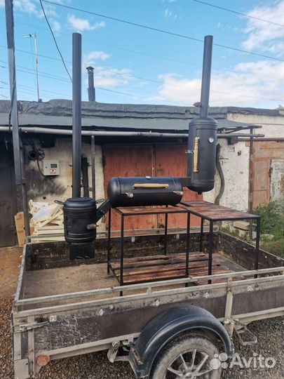 Мангал коптильня барбекю 5в1