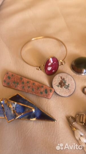 Винтаж браслет брошь винтаж горячая эмаль на меди