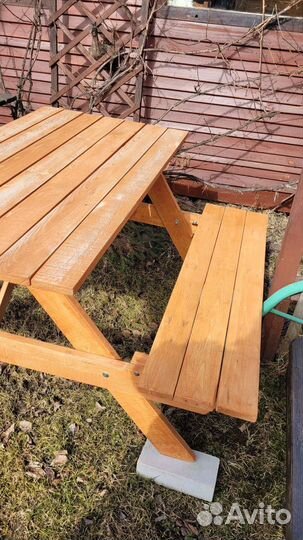Стол со скамейками дачный