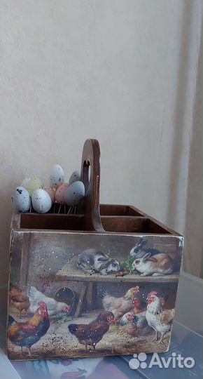 Короб пасхальный,декупаж