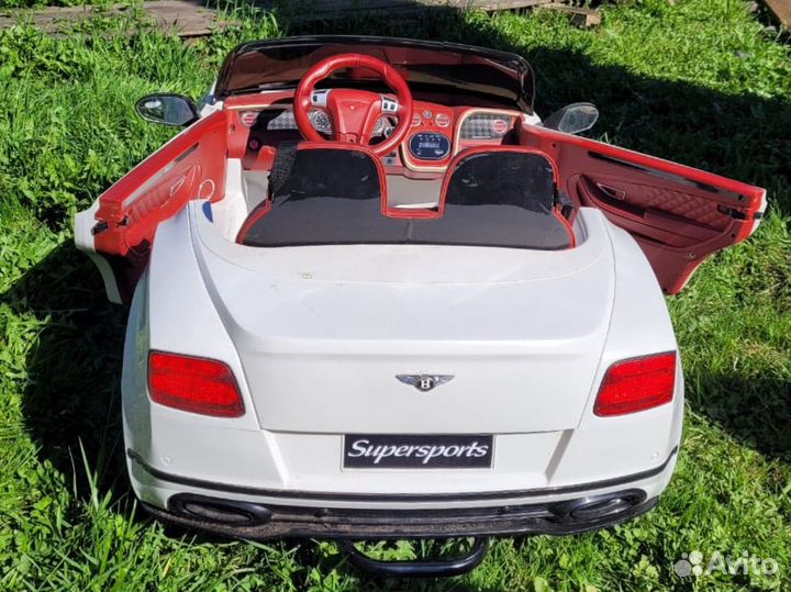 Детский электромобиль двухместный бу bentley белый