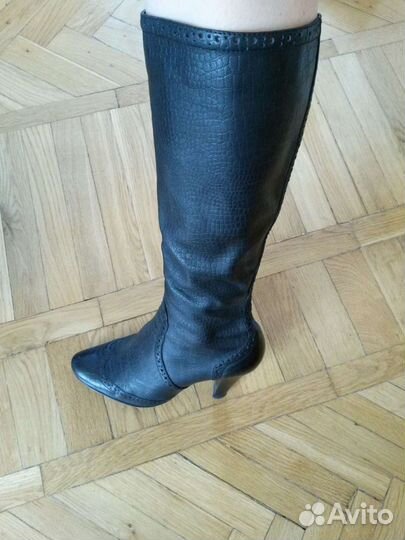 Сапоги-чулки кожаные без подкладки