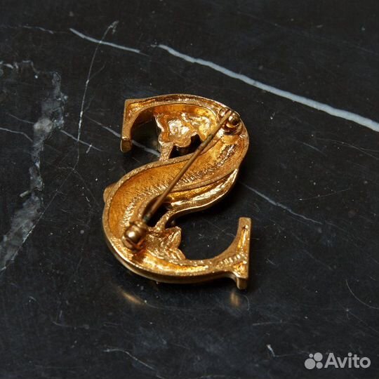 Брошь винтаж Буква S Avon