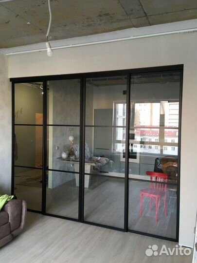 Стеклянные перегородки. Межкомнатные. Раздвижные