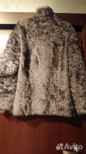 Шуба полушубок из козлика серый