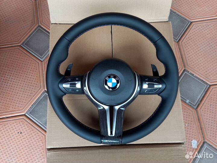 Руль м5 ф10, ф01,ф02,ф07 Карбон новый с подушкой