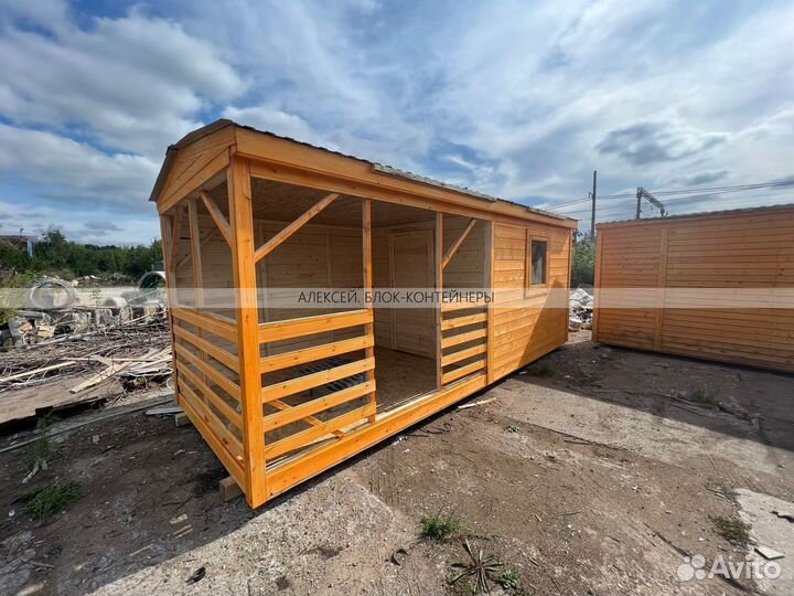 Вагончик бытовка строительная с установкой