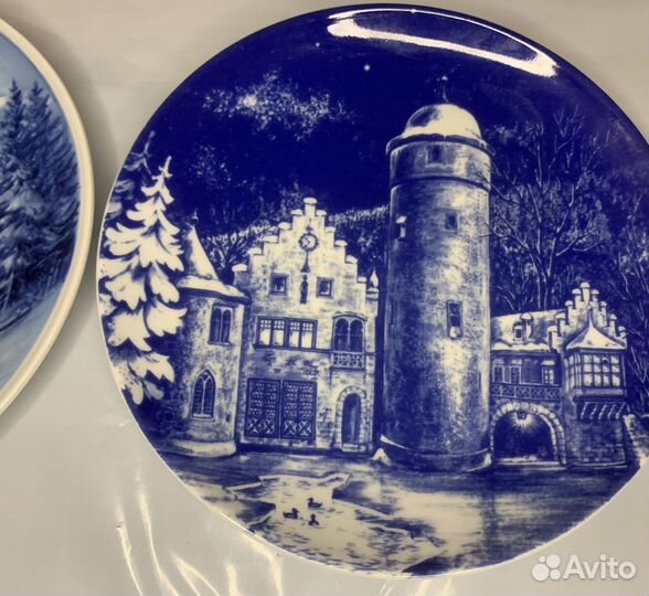 Настенные немецкие Тарелки Зима. Винтаж. Фарфор