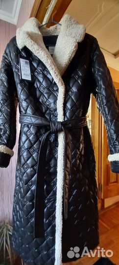 Пальто женское стеганое зимнее размер 48