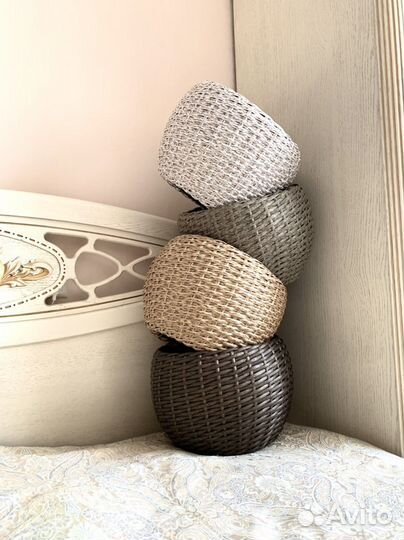 Кашпо, корзина из ротанга