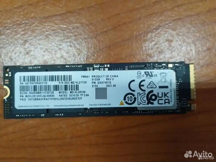 SSD Samsung PM9A1 (980 Pro) 512Gb.оригинал