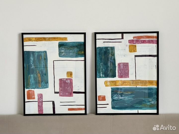 Интерьерная картина акрил абстракция 30*40 2 шт