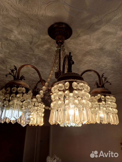 Люстра бу Чехия, времён СССР, винтажная