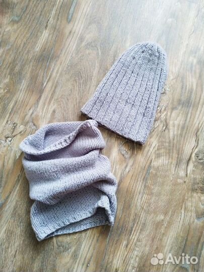 Снуд и шапка, ручная работа