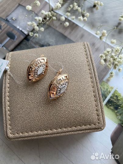 Золотые серьги под versace 585 новые
