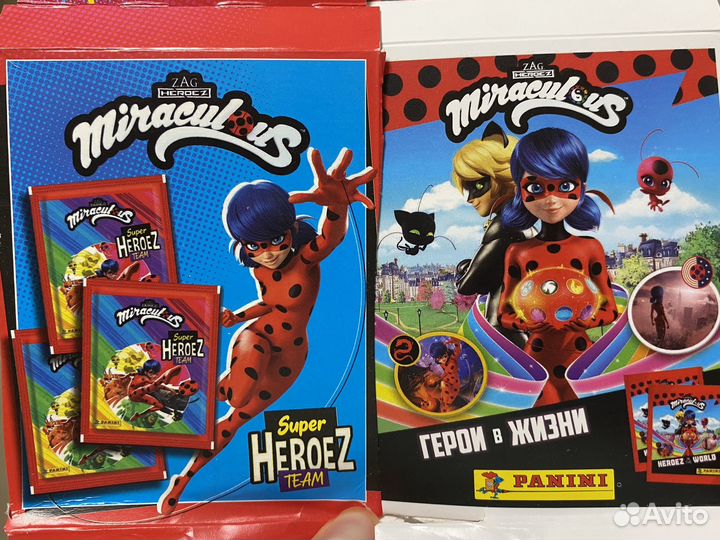 Наклейки panini Леди Баг из двух коллекций