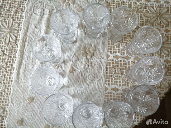 Рюмки сапожки, хрусталь СССР