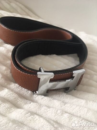 Ремень кожаный нат двухстронний новый