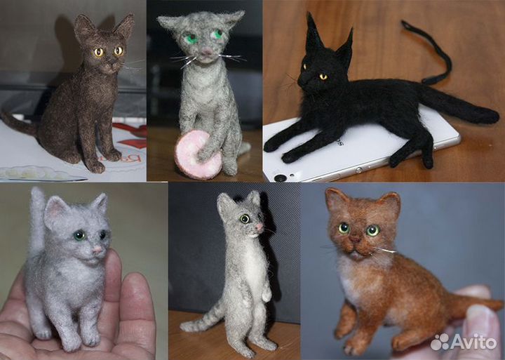 Сувениры из войлока кошки, коты, котята