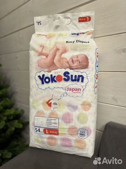 Подгузники YokoSun l 9-13 кг 54 шт