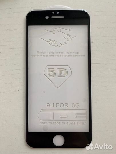 Стекло защитное черное и пленка для iPhone 6/7/8