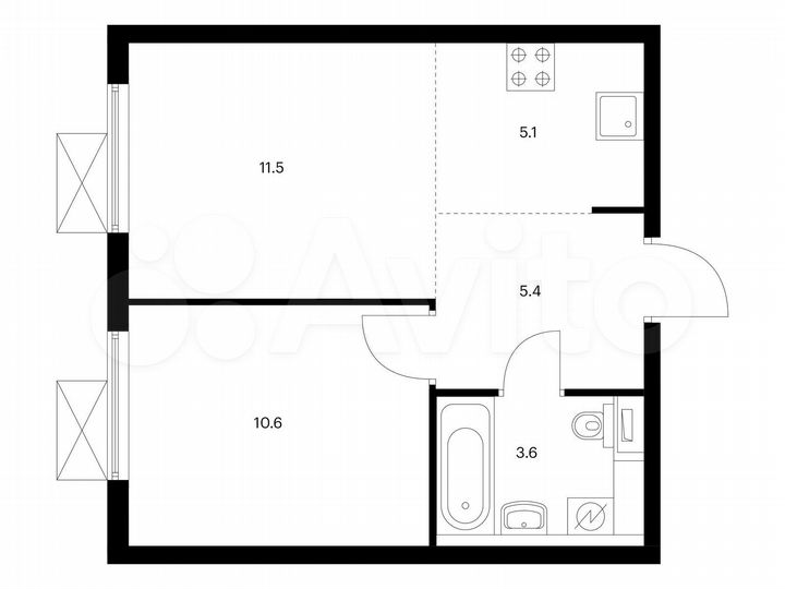 2-к. квартира, 36,2 м², 17/25 эт.