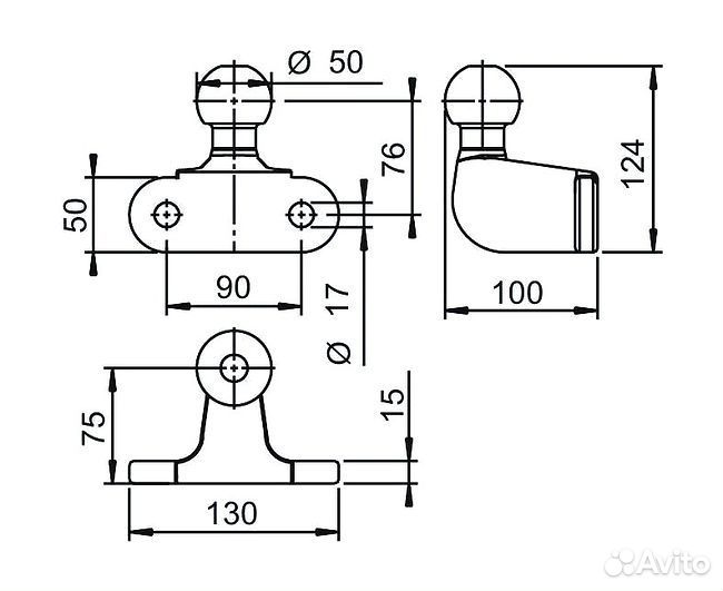 Кронштейн фаркопа (тсу) литой с шаром 50 мм для пр
