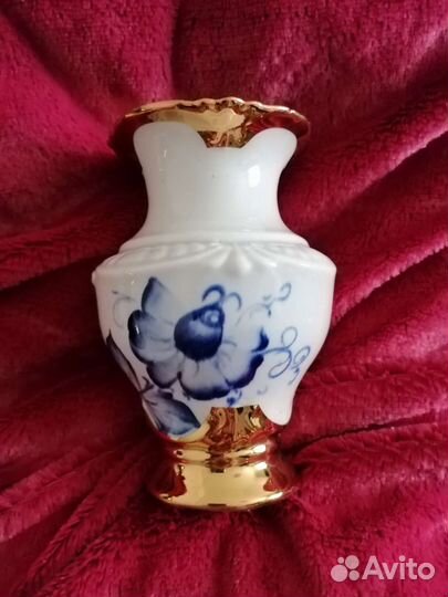 Кофейный сервиз Гжель позолота с полумесяцем