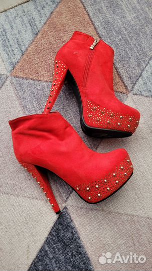 Ботильоны женские 40 размер красные