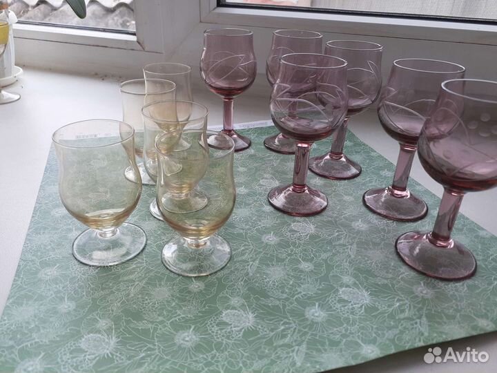 Рюмки цветное стекло СССР