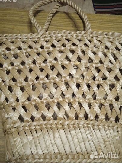 Сумка -корзинка из соломки