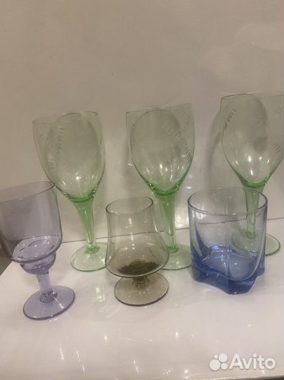 Бокалы СССР цветное стекло