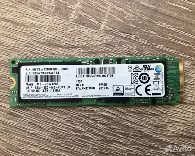 Ssd Samsung M2 nvme 128Гб