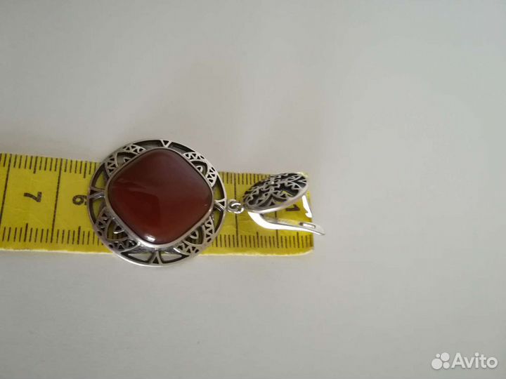 Комплект с натуральным сердоликом