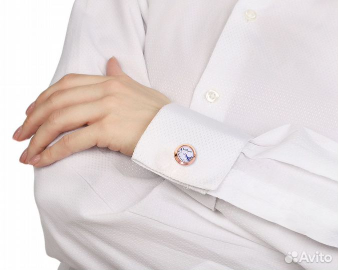 Золотые запонки Breguet Classique Email Grand Feu