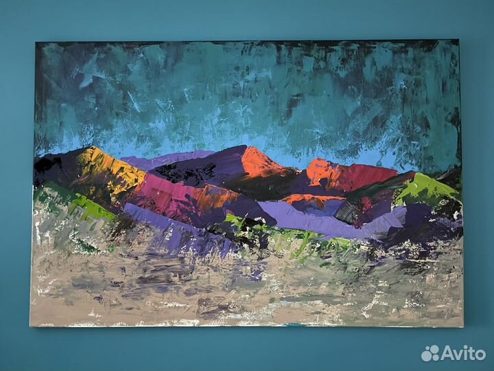 Картина горы маслом 120 на 100см
