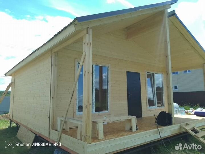 Каркасный дом дачный утеплённо 9х6м