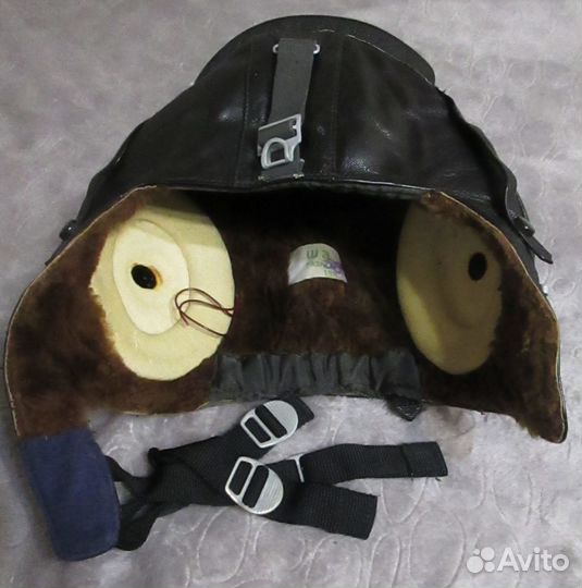 Шлем кожаный зимний лётный