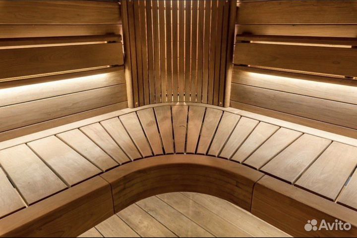 Полок для бани Термоольха гнутый радиусный