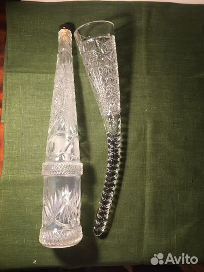 Рог изобилия из крусталя 43 см и бутылка