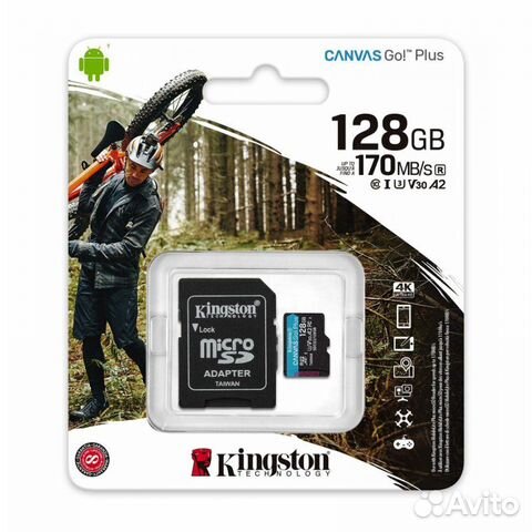 Карта памяти micro sdxc 128Gb Kingston Canvas Go P