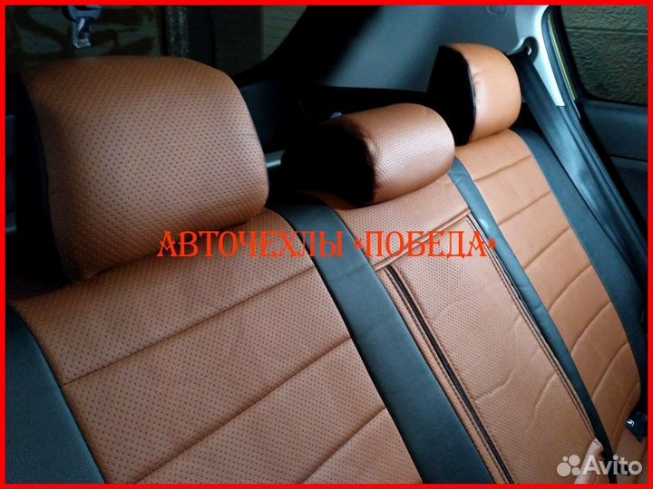 Чехлы Kia Sportage 5 из экокожи чёрно-коричневые