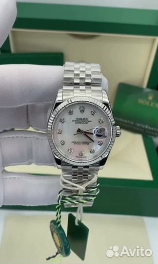 Роскошные женские часы Rolex Datejust перламутр