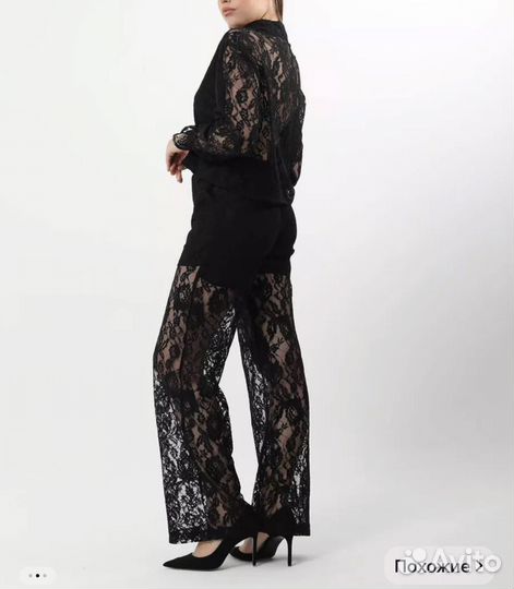 Кружевной костюм из рубашки и брюк